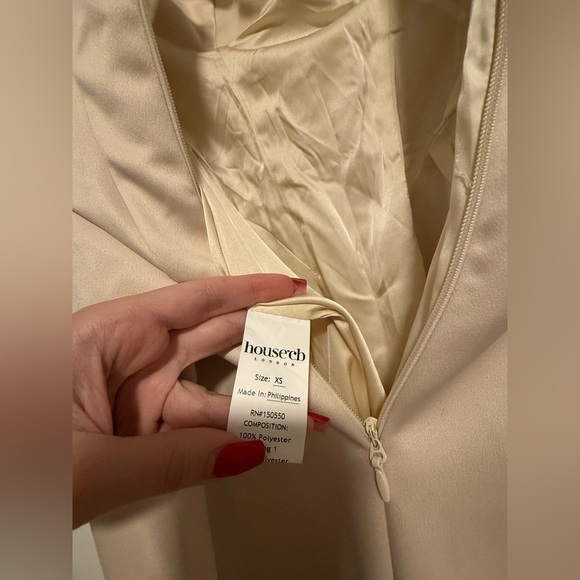 HOUSE OF CB "Paloma" Vintage Cream Satin Pleated Midi Dress NWOT - Picture 8 of 10